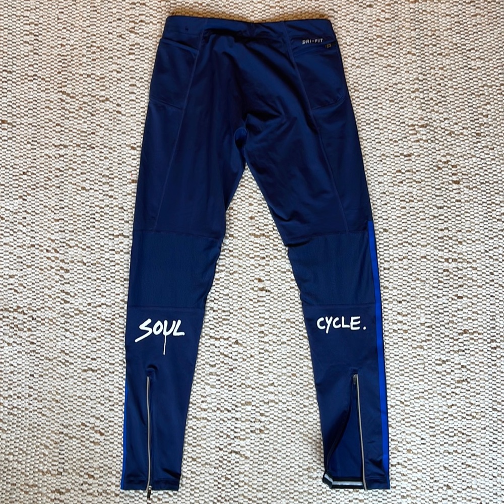 Men’s Blue Nike x SOULCYCLE Running Legging. Dri-fit w/ zips at ankles (medium)